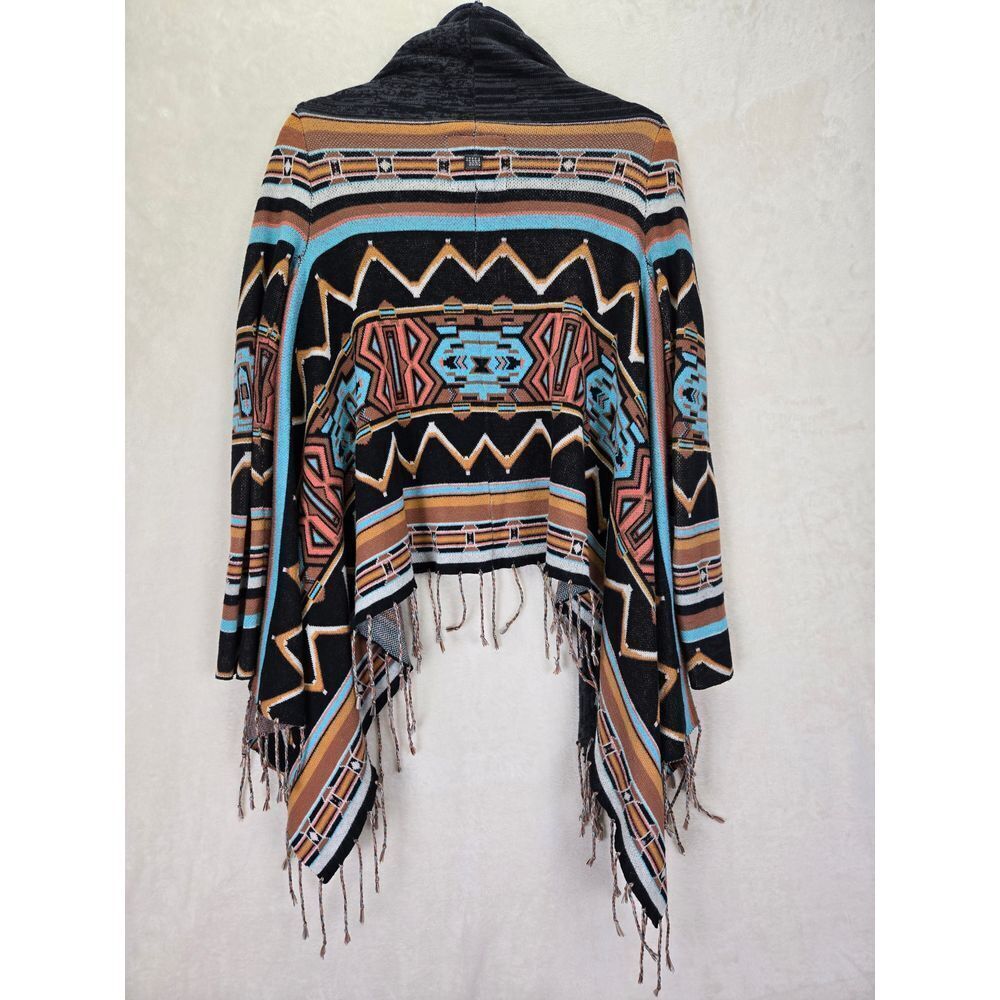 Billabong Womens Southwestern Open Front Knit Sweater Cardigan Small‎ Aztec Boho